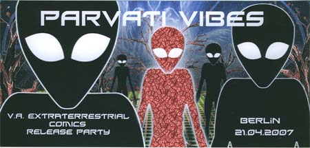 Flyer parvati vibes & extraterrestial comics release
