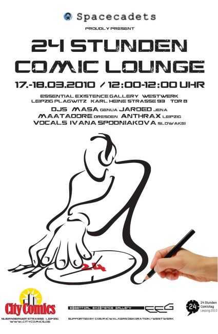 Flyer 24 stunden comic lounge